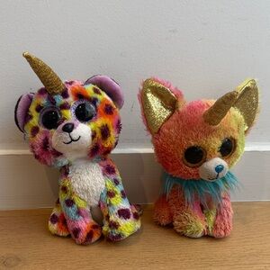 Ty Multicolor Plush Unicorn Pet Duo